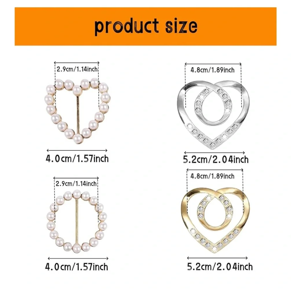🆕 Cute Scarf Ring and Slides for Scarves, 4 Pieces, T-Shirt Clips